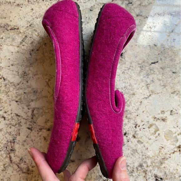 Living Kitzbühel $149 Women German Wool Ballerina Slipper Hot Pink w Gold EUC 7 - Picture 7 of 14